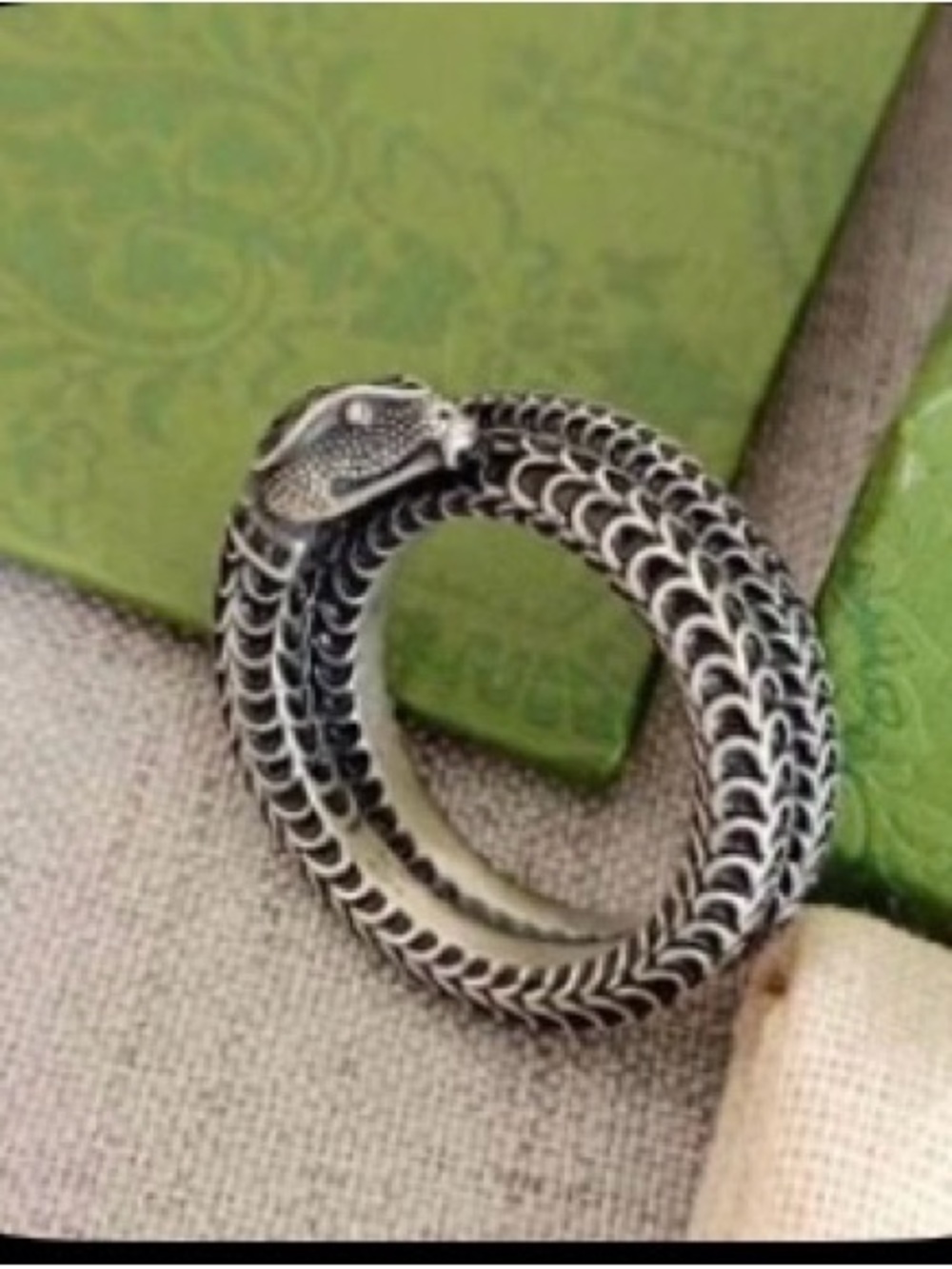 Modernist Gucci Vintage Brutal 925 Silver Ring GG Jewelry